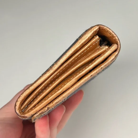 Rare Denim CELINE Triomphe Paris Macadam Continental Wallet Indigo/Bronze - Picture 5 of 10